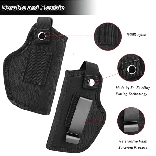 Concealed Carry Pistol Holster for Compact Handguns - 1000D Nylon - Black-Metal
