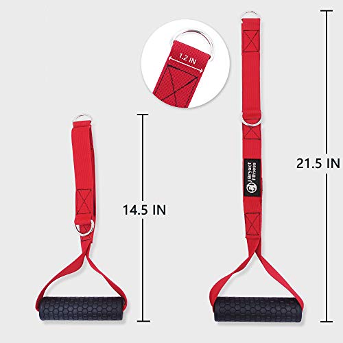 J Bryant 4-in-1 Red Triceps Rope Handles & Resistance Bands for Gym