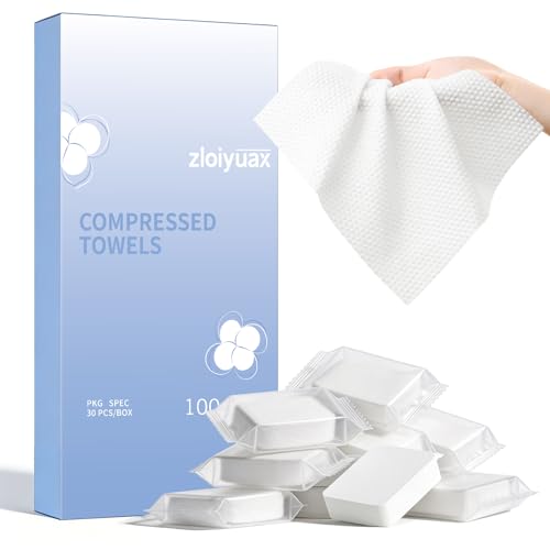 30-Pack Compressed Disposable Towels - Thickened Plant Fiber Washcloths
