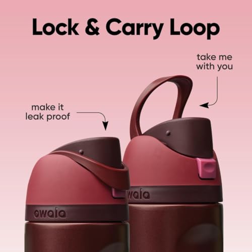 Owala FreeSip Stainless Steel Water Bottle 24 oz Black Cherry - Insulated & Leakproof
