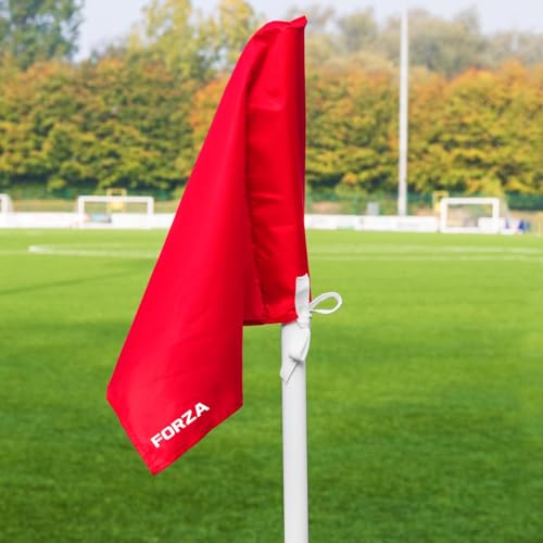Spring Loaded Soccer Corner Flags - 5ft Poles, Pack of 4, Light Red