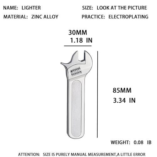Refillable Butane Wrench Lighter with Adjustable Flame for Camping & Outdoor Use
