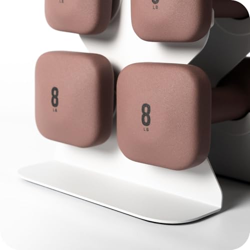 Dumbbell Rack - Sturdy Cast Iron Space-Saving Storage - L/Sandstone