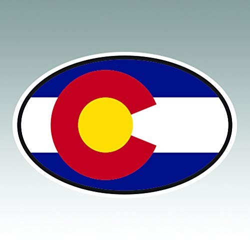 Colorado State Flag Oval Sticker - Weatherproof Vinyl Decal - 4.00" x 2.60"