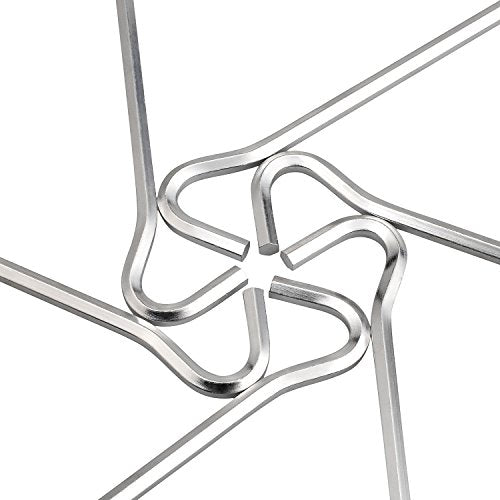 7-Inch Aluminium Tent Stakes - Hexagon Rod Camping Pegs - Silver 12pcs