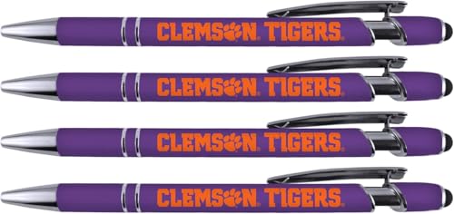 Clemson Soft Touch Metal Pens - 4 Pack for Students & Fans
