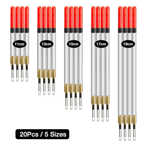 20-Piece Fishing Float Set, 5 Sizes 11-19cm High-Sensitivity Waggler Floats