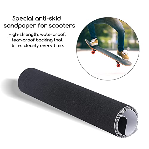 Anti-Slip Grip Tape for Skateboards - Waterproof, 9 x 33 in, Black