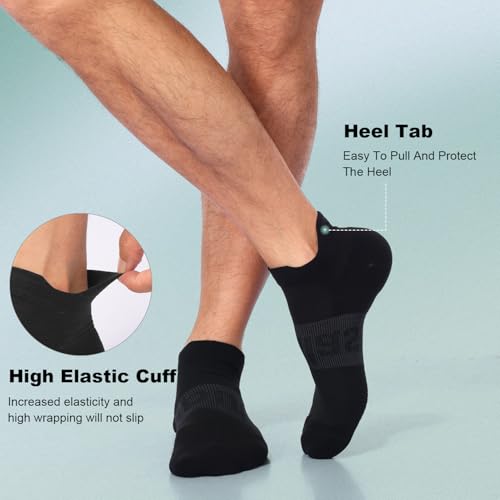 Lapulas Compression Socks for Men & Women, 6 Pairs Ankle Running Support Socks Black XL