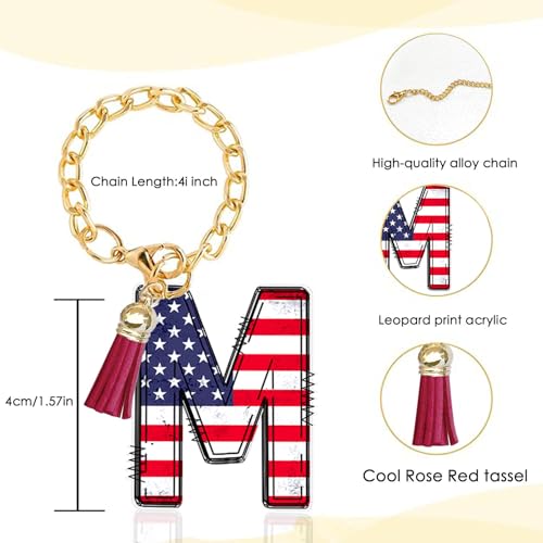 Letter A-Z Water Bottle Charm for Tumblers - American Flag R