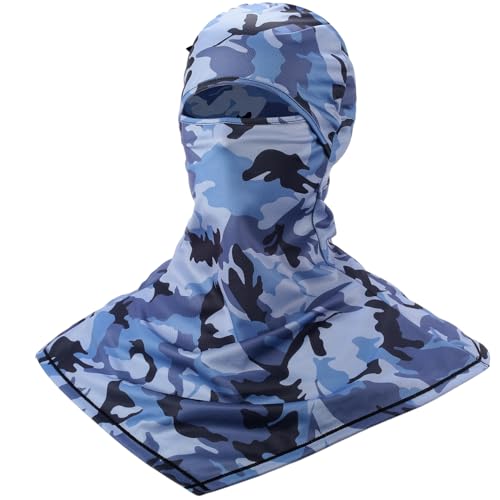 Full Face Balaclava Sun Protection Mask - Breathable Motorcycle Hood - Black/Blue