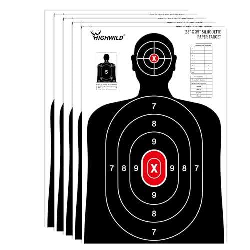 Human Silhouette Paper Shooting Targets - 23x35 Inch - 5 Pack