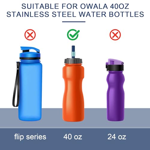 8-Pack Reusable Hard Plastic Straws with Brush - Blue