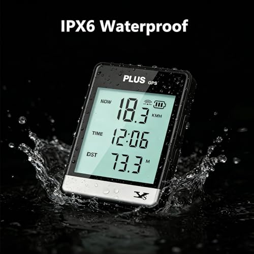 Wireless GPS Bike Computer - 3.26" Large Screen, IPX6 Waterproof