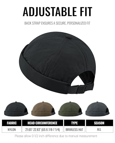 CLAPE One Size Lightweight Breathable Brimless Cap - Black Ct81