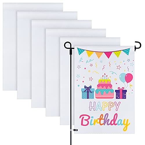 KUUQA 6-Pack Double Sided Garden Flags 11.6 x 17.5 Inch White DIY Yard Decor