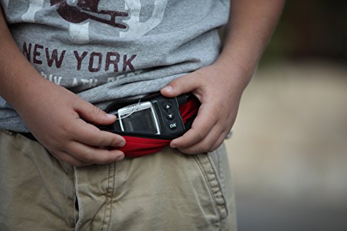 Kids Pocket Belt - Expandable, Adjustable, No Bounce - Black with Black Zipper