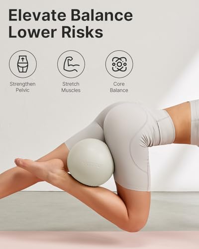 9-Inch Extra-Thick Pilates Ball - White Anti-Burst Stability Ball