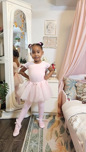 Girls' Footed Ballet Tights for Dance Class | High Waist, Opaque Coverage, Soft & Stretchy | Toddler to Teen Sizes