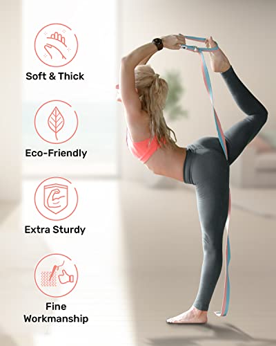 Yoga Strap for Stretching with Adjustable D-Ring - 6 Feet Black