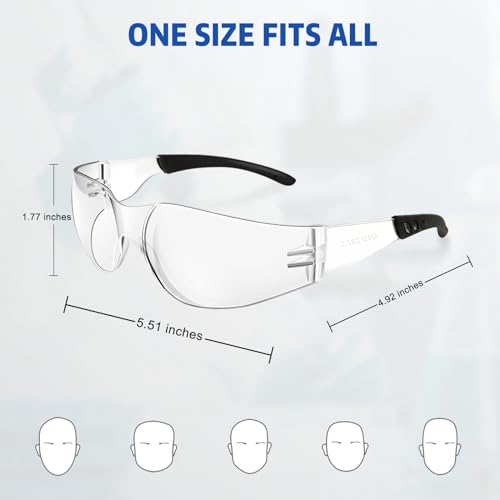 Safety Glasses ANSI Z87.1 Scratch Resistant Lab Goggles for Women Man