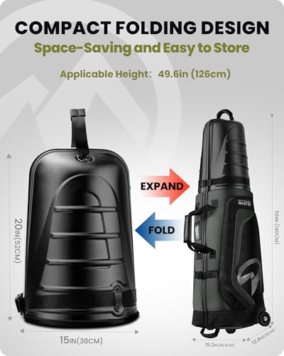 Golf Travel Bag with Wheels - Hard Shell Case - Grey