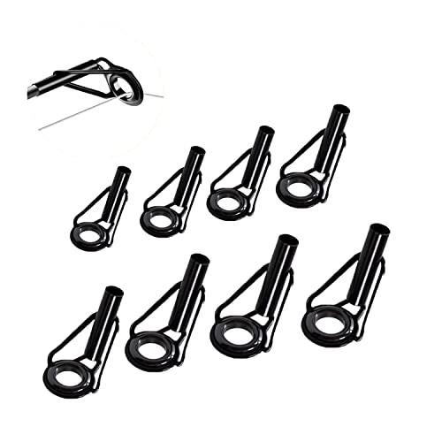 8-Piece Fishing Rod Tip Repair Kit - Stainless Steel Ceramic Guide Rings