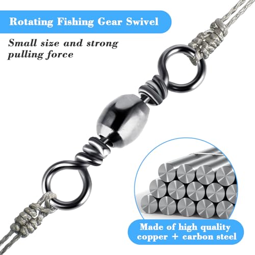 Fishing Barrel Swivels - 100Pcs High Strength Steel 7#