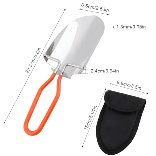 Folding Camping Shovel - Stainless Steel Garden Tool with Storage Bag