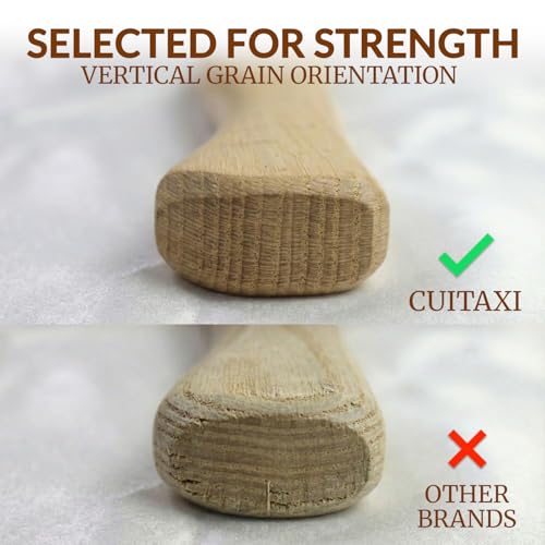 Cuitáxi 2 Pack 14-Inch Hickory Axe Handles for 1-1/4 Pound Axes with Wedges - Replacement Hatchet Handles