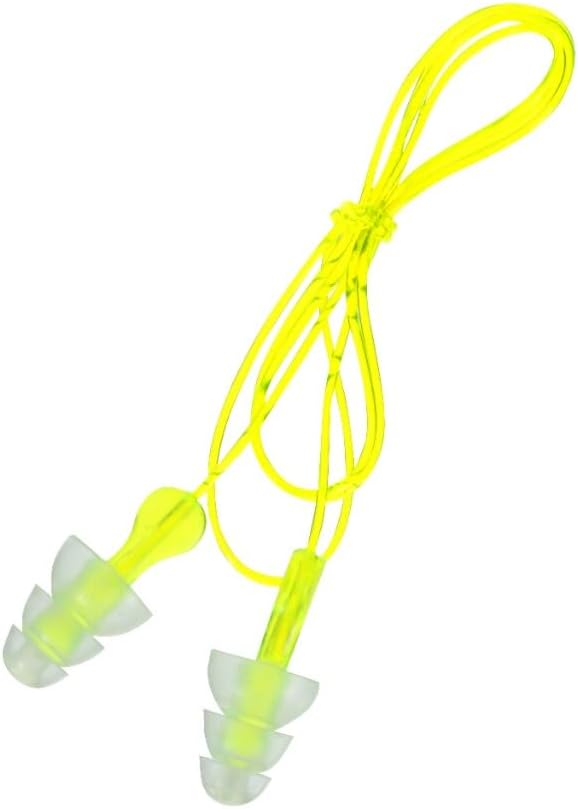 Peltor Sport Tri-Flange Earplugs - Reusable Noise Reduction (NRR 26 dB) | 3 Pairs, Comfortable Fit, Neon Yellow