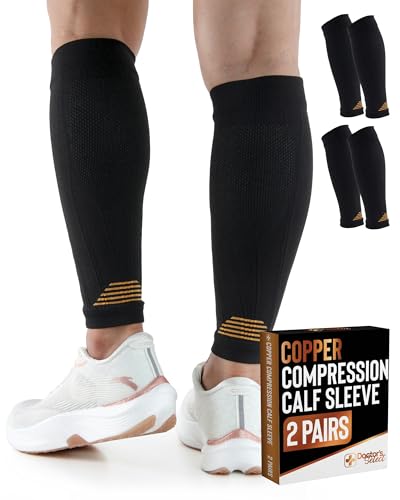 Doctor's Select Copper Calf Compression Sleeves 2 Pairs Large-X-Large Black