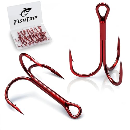 Treble Hooks - Red 25pcs Replacement Hooks for Hard Lures