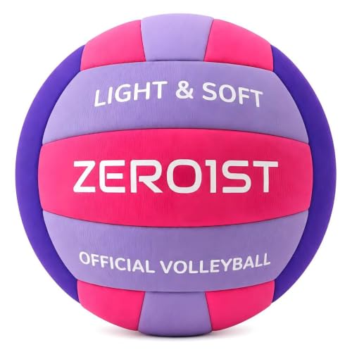 ZERO1ST Kids Soft Silent Size 5 Indoor Volleyball - Purple/Pink