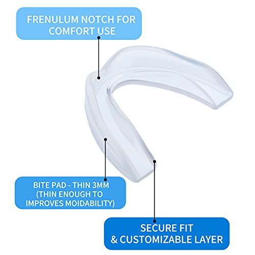5 Pack Kids Mouth Guard - Clear Sports Mouthguards for Football, Hockey, MMA, Basketball