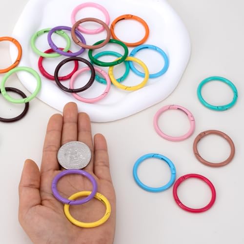 Round Spring O Rings - 12 Random Color Clips, 40mm