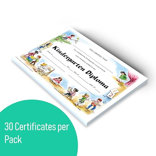 Kindergarten Diplomas - Customizable Graduation Certificates, 30 Pack