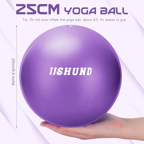9.8-Inch Mini Pilates Ball - Non-Slip Soft Exercise Yoga Ball - Purple