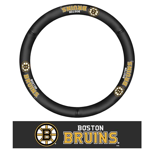 Genuine Leather Steering Wheel Cover - Boston Bruins