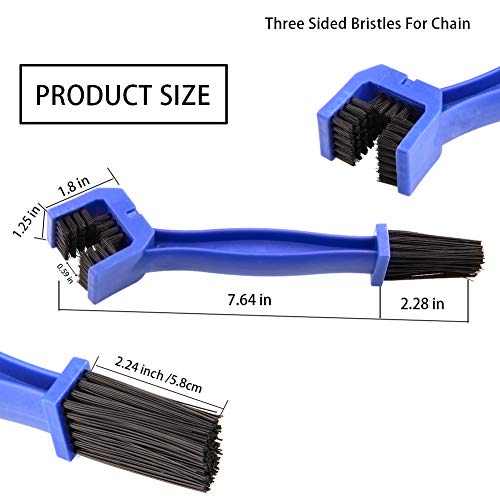 Bicycle Chain Cleaner Tool Set - 3 Cleaning Brushes for All Gears