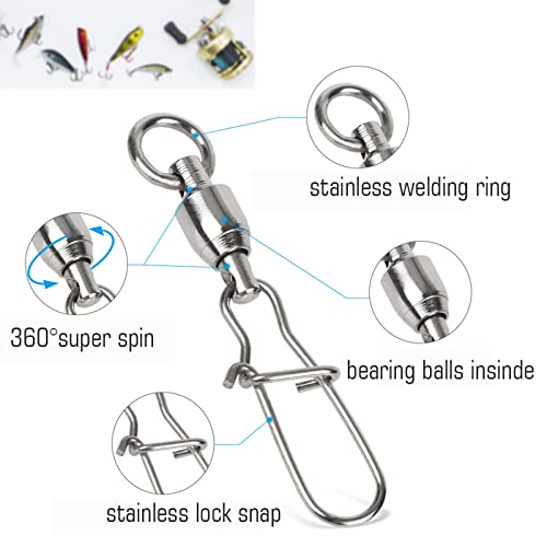 Duo Lock Snap Fishing Swivels - Stainless Steel, Size 0+0 (26.4lb), 25 pcs