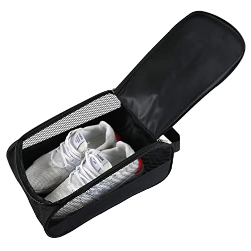 Getfitsoo Outdoor Golf Shoe Bag Black Travel Mesh Zippered Sport Shoe Organizer