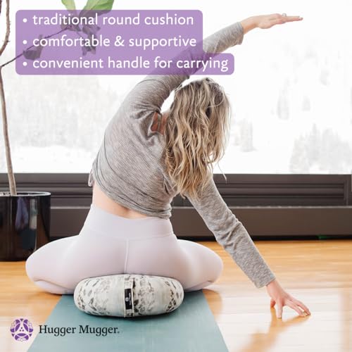 Zafu Meditation Cushion - Organic Buckwheat Filled, Blue