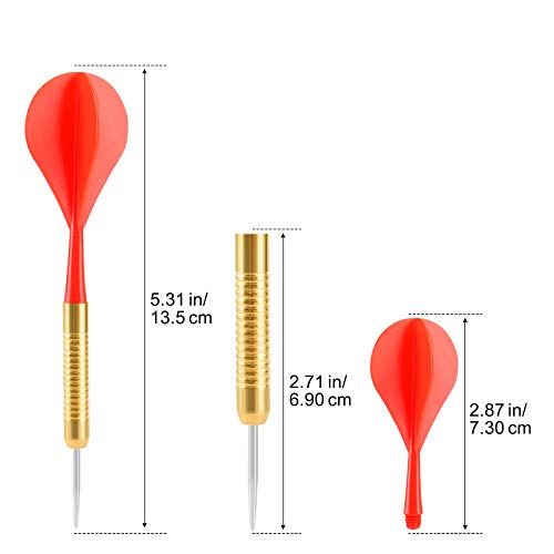 Steel Tip Dart Set - 12 Pack, 16g Metal Darts for Dartboard