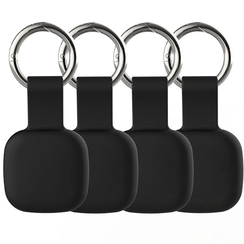 TuoxuGo 4-Pack Silicone Case for Tile Life360 Mate 2024/2022 Tracker - Black