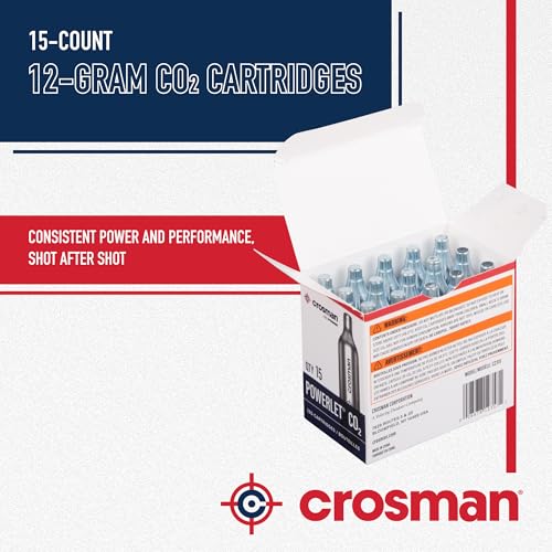 12-Gram CO2 Cartridges for Air Rifles, Pistols & Paintball - Leak-Free, Durable Metal - Made in USA