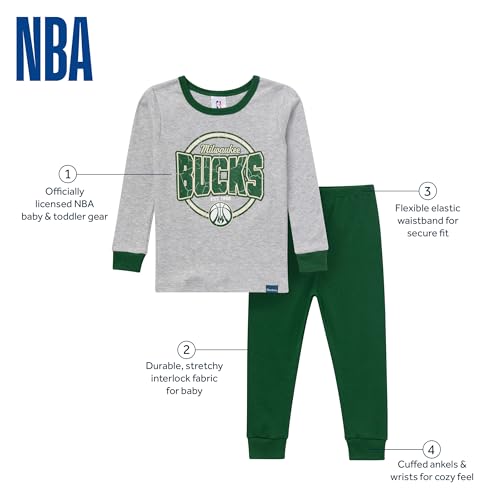 NBA Baby Pajamas - Snug Fit Cotton Sleepwear Set 5T - Milwaukee Bucks