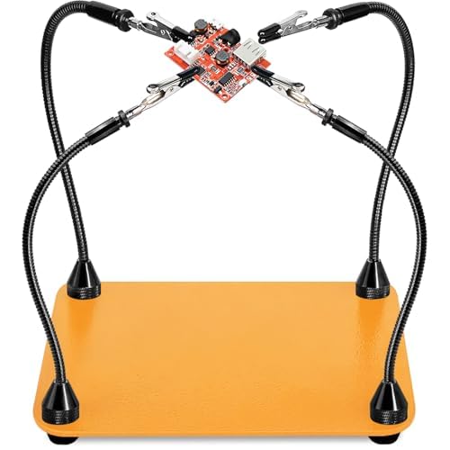 Magnetic Helping Hands Soldering Station, Third Hand Soldering Tool 4 Flexible Arms Solder Holder Helping Hand for Electronic Repair Soldering Jewelry Crafts
