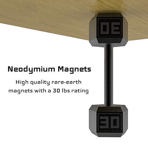 Gun Magnet - 30 lbs Magnetic Mount, Rubber Coated Holder - Black