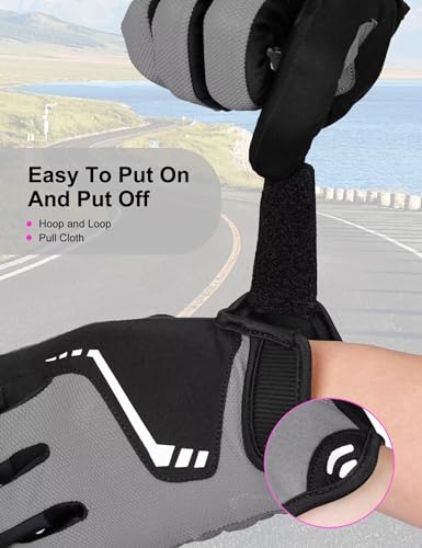 Padded Touchscreen Cycling Gloves - Gray, X-Large